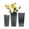 Vases Bakala Light Vase en verre de luxe bouche carrée gris épaissi décoratif nordique créatif bassin de plantes hydroponiques