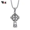 Vnox Celtic Cross Pendant Men Necklace High Quality Stainelss Steel Cool Punk Jewelry 24 Chain213i