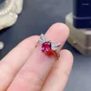 Bagues de cluster Store Vente Belle bague en pierre précieuse de grenat rouge naturel pour femmes bijoux réel 925 en argent sterling charme fin bon cadeau