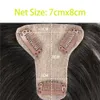 Lace S 7cmx8cm Human Hair Toppers for Women Clip w Topper z 3D Air Bangs Hairpieces do łagodnej objętości straty Grey 230928