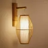 Applique japonaise pour salon chambre salon de thé lumières en bois bambou osier rotin lanterne abat-jour Oriental