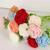 Decorative Flowers 3 Pcs Mother's Day Gift Rose Bouquet Classic Woven Party Decor Fake Artificial Flower Worsted Floral