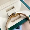 Oryginalny certyfikat Box 18K Gold Green Prezydent Daydate Diamonds Watch Mężczyźni Nierdzewne Automatyczne zegarki na rękę na rękę 2023