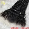 Lace S 13x4 13x6 Invisible HD Frontal Preplucked Human Hair 6x6 Clre with Baby Deep Wave 5x5 230928