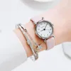 Horloges Vrouwen Horloge Wijzerplaat Armband Horloges Set Dames Lederen Band Quartz Horloge Vrouwelijke Klok Relogio Mujer