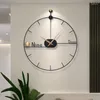 壁の時計豪華なサイレントモダンなリビングルームクリエイティブアート大型金属時計メカニズムホーム装飾美的reloj de pared