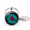 Keychains WG 1pc Cosmos Nebula Starry Sky Cabochon Time Gem&stone Keychain Keyring Metal Glass Ball For Women Bag Pendant Jewelry