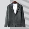 Abiti da uomo di marca moda casual slim fit blazer a righe giacca intelligente elegante elegante vestito lavorato a maglia uomo cappotto abbigliamento uomo 2023