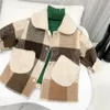 Giacche Moda per bambini Inverno Ragazzi Ragazze Cappotto lungo in pile scozzese caldo e spesso Abbigliamento per bambini Giacca Capispalla 80-130 cm