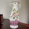 Vaser Binaural Rose European Ceramic Vase Flower Crafts Fashion Home Decoration vardagsrum