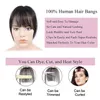 Lace S Human Hairpiecess Toppery dla kobiet Franja Wispy Fake Clip in Bangs Flequillo Postizo Black Brown Air Bang Fringe Blunt 230928