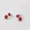 Boucles d'oreilles ZFSILVER 925 en argent Sterling mode à la mode coquille rouge perle Double boule pour les femmes charme bijoux élégant cadeau de fête