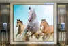 Fonds d'écran 3D Fond d'écran personnalisés Horses Run Animals Po Dining Room Sofa TV Wall Bedroom Mural Papel de Parede