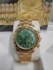 Con scatola originale di lusso automatico 2813 movimento meccanico orologio quadrante verde orologi da uomo 116508 oro 116520 116528 orologi da polso da uomo 2024