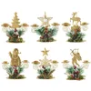 Castiçais de Natal Ferro Forjado Castiçal Papai Noel Floco de Neve Estrela Elk Tree Holder Home Xmas Ano Tabela Ornamento 230928