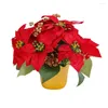 Decorative Flowers Holiday Decoration Flower Festive Decor Realistic Reusable Christmas Potted Desktop Artificial For Xmas