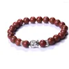 Strand 8mm natural redondo pedra olho de tigre contas buda pulseiras 7 chakra cura mala meditação oração yoga jóias femininas