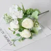 Fleurs décoratives 5 pièces coréen rêve pivoine Simulation Bouquet maison mariage salon décoration pographie accessoires fleur de soie artificielle