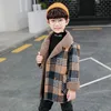 Mantel Kinder Winter Kleidung Jungen Wolle Casual Herbst Plaid Warme Kinder Outwear Kleinkind Jacke 28 Jahre Alt 230928