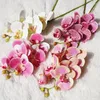 Decorative Flowers 6 Heads/Bundle 3D Butterfly Orchid Artificial Simulation Small Home Garden Wall Wedding Decoration DIY Supplier