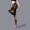 Abbigliamento da palco Pantaloni da danza orientale leopardati Costume da donna Danza del ventre egiziana Abiti latini Pantaloni da donna a vita alta Fantasia Jazz Festival