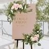 Dekorative Blumen Hochzeit Willkommenstafel Wasserschild Blume Fake Simulation Seide Blumenzucht Layout Wandbehang Ornament Dekoration