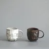 Tasses Tasse en céramique européenne créative à la main petit déjeuner tasse à lait après-midi thé bureau tasses à café irrégulières rétro Art décoration de la maison