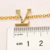 Designer Earrings Letter Ear Stud Bracelet Necklace 18K Gold Plated Crystal Geometric Earrings for Valentine's Day Jewerlry Accessories ER0047-ER0048