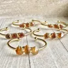 Beaded Strands Raw Citrine Armband Gold Cuff Stone Amethyst smycken Gemstone Bangle BM33977213G