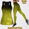 Women's Leggings Fashion 3D Shining Starry Sky Printed Tank Top Tight Set Summer Long Pants Yoga Sportswear XS-8XL