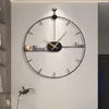 壁の時計豪華なサイレントモダンなリビングルームクリエイティブアート大型金属時計メカニズムホーム装飾美的reloj de pared