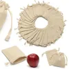 50Pcs Small Bag Natural Linen Pouch Drawstring Burlap Jute Sack With Drawstring Gift Bag2634