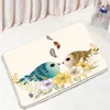 Tapis de bain Tapis d'oiseau coloré Style chinois Fleurs Arbre Anti-dérapant Absorbant l'eau Cuisine Tapis de sol Tapis de salle de bain Tapis de maison