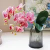 Decorative Flowers 6 Heads/Bundle 3D Butterfly Orchid Artificial Simulation Small Home Garden Wall Wedding Decoration DIY Supplier