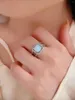Cluster Rings 2023 Fashionable European And American S925 Sterling Silver Natural White Opal Ring Fashion Versatile For Women