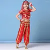 Sahne Giyim Çocuklar Göbek Dans Kostümleri Bollywood Kostüm Kızlar Profesyonel Performans Bellydance Kıyafetleri