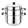 Double Boilers Multifunctional Large-capacity Cooking Pot For Household Stainless Steel Two-layer And Three-layer Thick Steam Soup