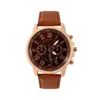 Roman Number Dial Fashion Watch Retro Geneva Student Watches Womens Quartz Trend Wristwatch With Brown Leather Band211S