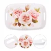 Assiettes plateau Binaural Style européen, garniture en plastique, accessoire de Dessert, décorations florales, fourniture pour la maison, assiette en acrylique