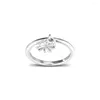 Klusterringar Spring Garden Hanging Clover Ring Sterling Silver Jewelry for Woman Party Fashion Female Making