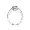 Cluster Rings Solid 14k White Gold Petite Halo Moissanite Engagement Ring For Women Luxury Jewelry With Center Round237k