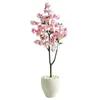 Decorative Flowers Artificial Tree In White Planter