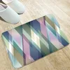 Bath Mats Geometric Patterns Bathroom Mat Print Kitchen Doorway Front Door Welcome Printed Rugs Water Absorption Flannel Carpets Washable