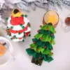 Décorations de Noël Couvertures de bouteilles de vin de vacances Sacs décoratifs pour fête en forme d'arbre Décoration de table à la maison