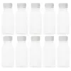 Take Out Containers 10 Pcs Milk Bottle Drink Container Multi-function Clear Bottles Transparent Juice Water Empty Abs Convenient Travel