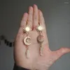 Dangle Oorbellen Zon Magische Engel Maan Halve Maan Fase Hemelse Kristal Hippie Sieraden Vrouwen Cadeau Boho Witchy Natural