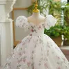 Robe de bal robes de fleur de fleur en couches en couches 3D Lowers Little Glitz Girls Toddler Pageant Gowns Tulle Pearls First Communion Robe 403