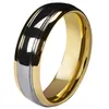 Tungsten Carbide Ring 6mm Dome Gold Silver Color Wedding Bands with High Polished Finish Couple Rings for Lovers2803