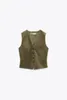 Women's Vests Single Breasted Cropped Small V Design Sleeveless Vest Woman In Coats Jackets Outerwears Clothing