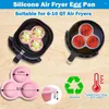 Moldes de cozimento 3 até 4 polegadas Moldes de bolo redondos Silicone Fritadeira de ar Molde de ovo Reutilizável Pan Pudim Bandeja DIY Acessórios